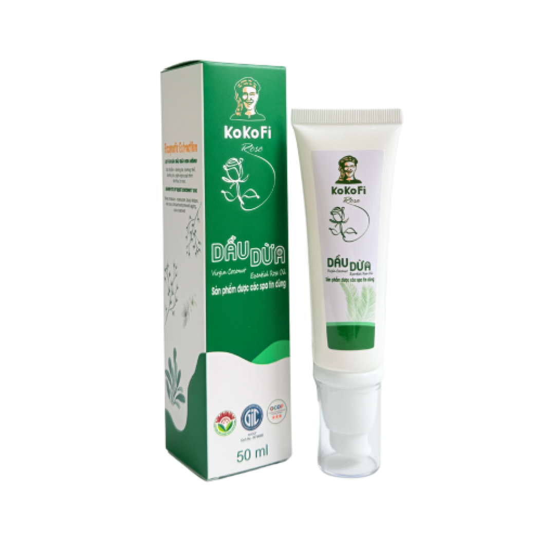 - Dầu dừa nguyên chất.
- Tinh dầu hoa hồng.